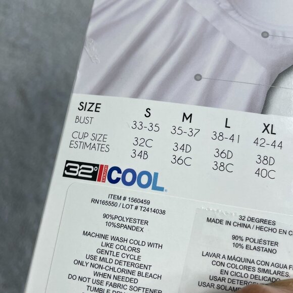 NEW 32 Degrees Cool Women's XL 2-Pack Bra Top Cami With Built-In White/Teal - Picture 7 of 9